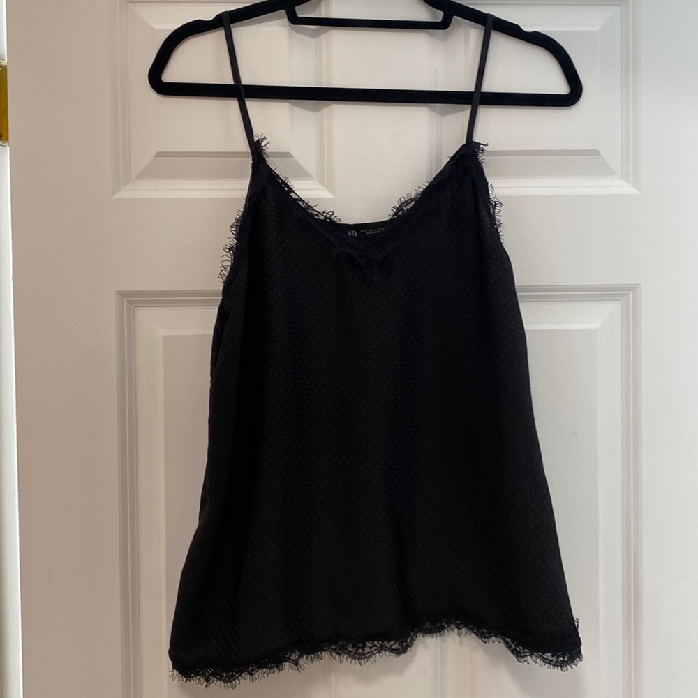 Black polka dot tank top